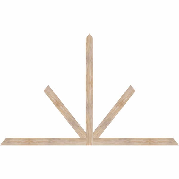 Ekena Millwork Saratoga Smooth Timber Gable Bracket, Douglas Fir, 84"W x 53"H x 1 1/2"D x 3 1/2"F, 15/12 Pitch GBW084X53X0204SAR00SDF - main